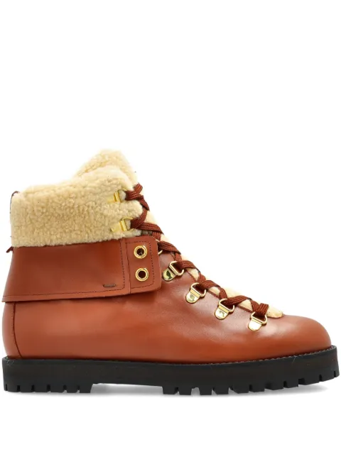 ODISSI Heidi lace-up shearling hiking boots Brown OD45020A22150