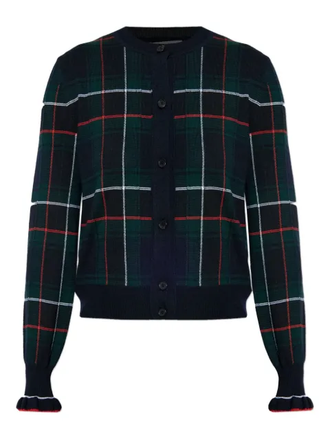 Alexander McQueen plaid ruffled-cuff cardigan Green 839788Q1BEL4366