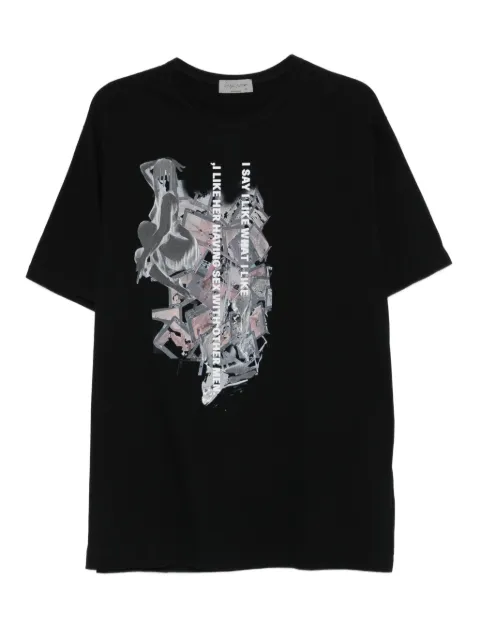 Yohji Yamamoto graphic-print T-shirt Black HLT95992