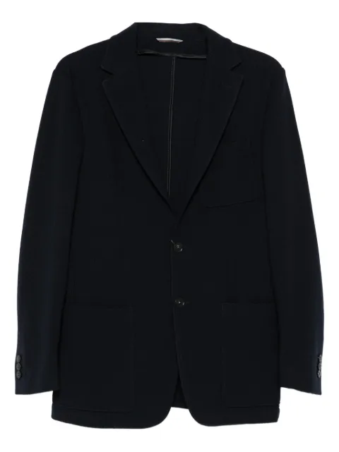 Canali patch-pocket knitted blazer Blue J0147AJJ03343