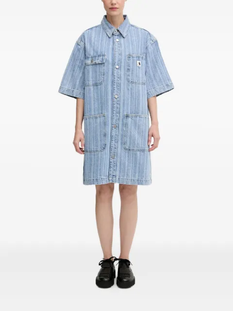 Carhartt WIP Rylan striped denim shirt mini dress Blue I035578