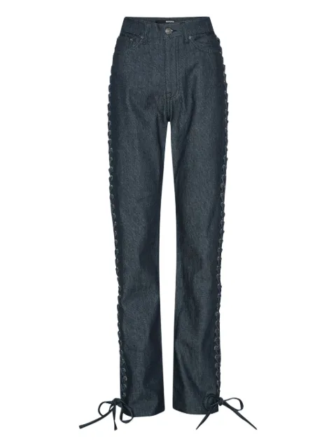 ROTATE BIRGER CHRISTENSEN logo-patch tie-details jeans Blue 114584D03