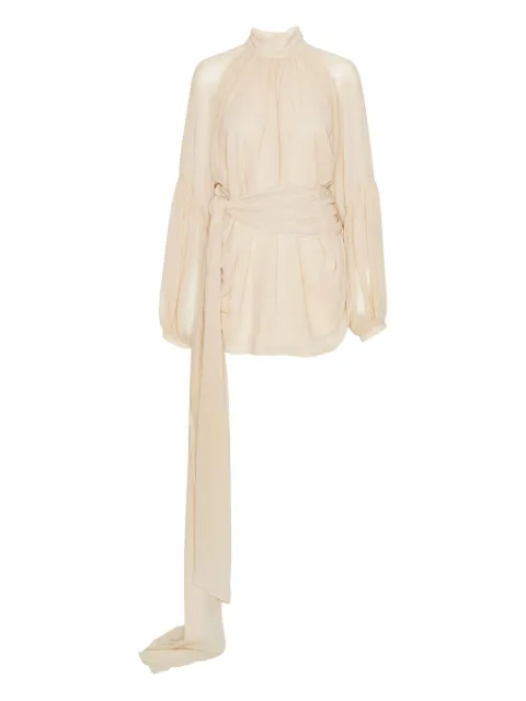 ROTATE BIRGER CHRISTENSEN chiffon strap tie mini dress Neutrals 1150131753