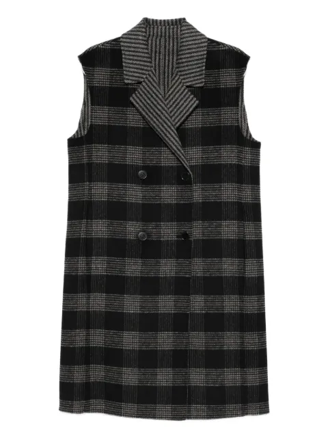 TWINSET checked double-breasted waistcoat Black 252TP2081