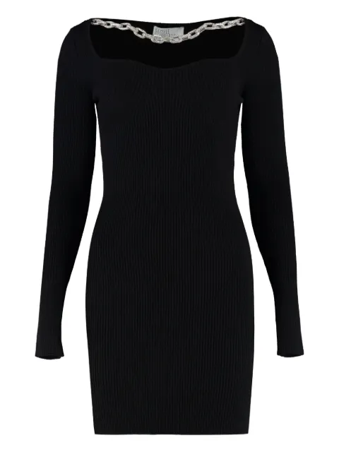 Giuseppe Di Morabito chain-embellished ribbed knit dress Black 03PFKN32003358