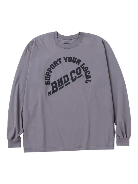 Neighborhood lettering-print long-sleeve T-shirt Grey 242PCNHLT06