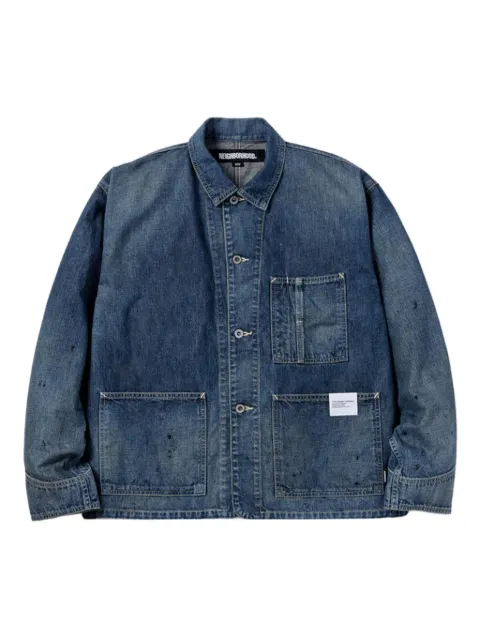Neighborhood paint-splatter denim jacket Blue 241XBNHJKM04