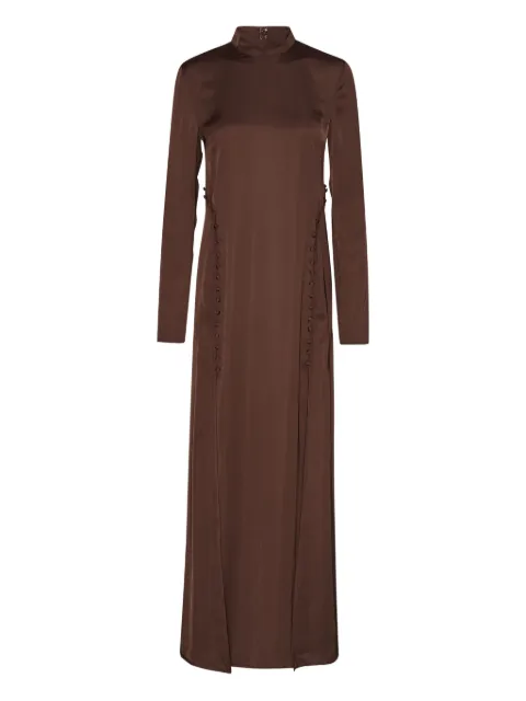 ROTATE BIRGER CHRISTENSEN satin long-sleeve maxi dress Brown 1146442910