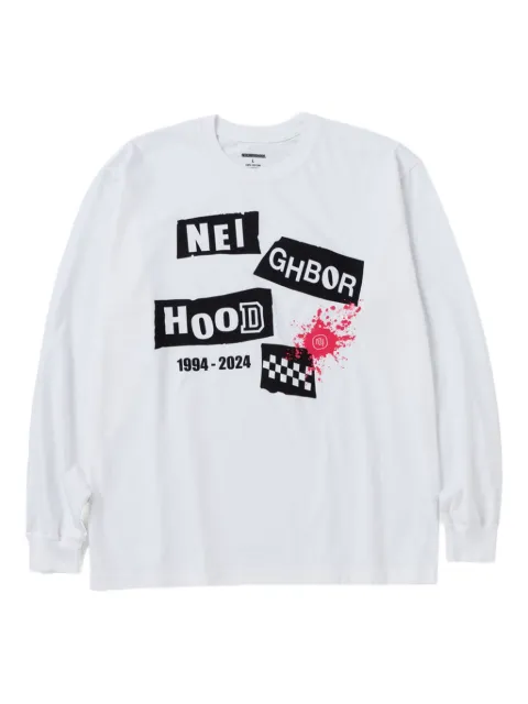 Neighborhood graphic-print long-sleeve T-shirt White 242PCNHLT10
