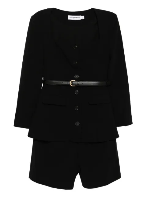 Self-Portrait tailored crepe playsuit Black SFPPT082JSBXPBKX