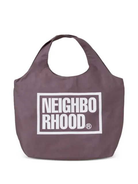 Neighborhood logo-print tote bag Grey 241MYNHCG02