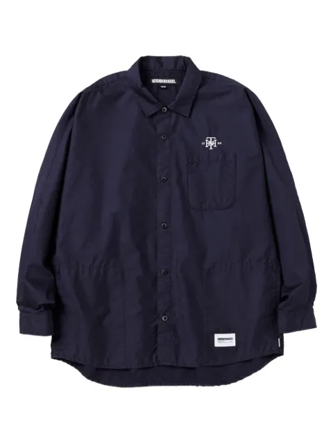 Neighborhood back-logo cotton shirt Blue 242AQNHSHM02