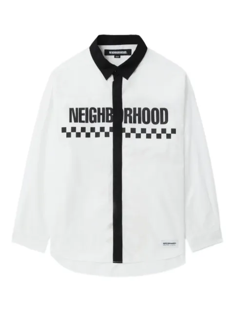 Neighborhood check-print cotton shirt White 241AQNHSHM09