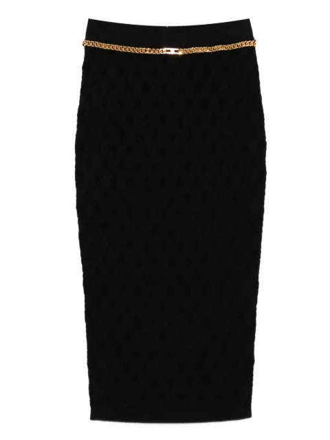 Elisabetta Franchi chain-embellished geometric midi skirt Black GK20B56E2