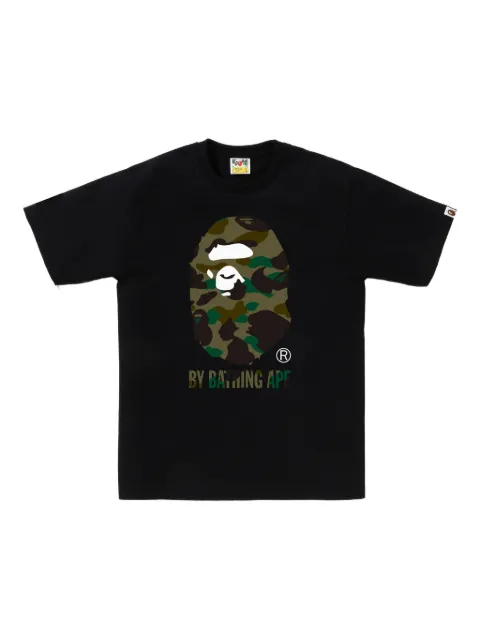 A BATHING APE® camouflage-print ape-head T-shirt Black 001TEL801013M