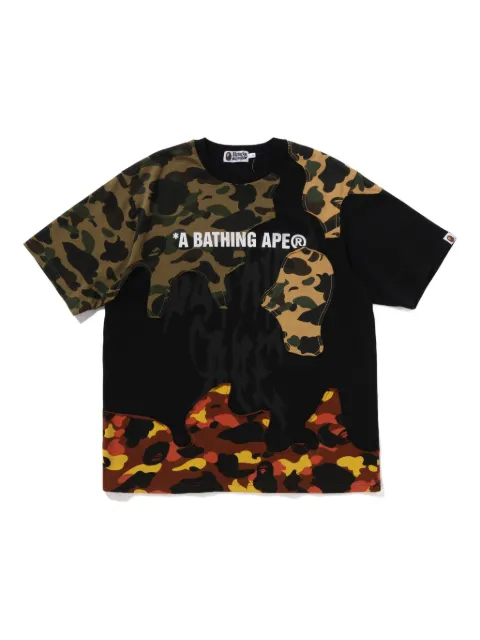 A BATHING APE® camouflage-panels T-shirt Black 001CSL801302M