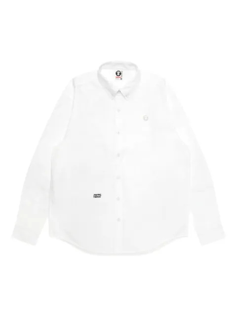 AAPE BY *A BATHING APE® logo-patch button-down shirt White AST8539XXP