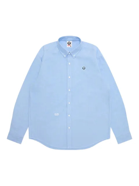 AAPE BY *A BATHING APE® logo-patch oxford shirt Blue AST8539XXP