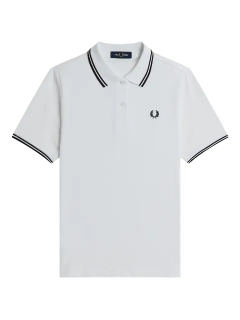 Fred Perry tipped-collar polo top White G3600