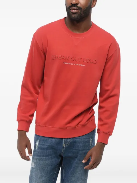 Brunello Cucinelli embroidered crew-neck sweatshirt Red M0T353441TD874CKL23