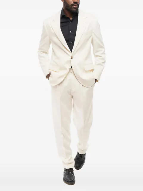 Brunello Cucinelli single-breasted silk blazer White MB4127BTDC101