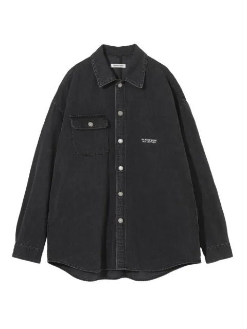 Undercover UC1E4411 frayed pocket shirt Black UP2E4405