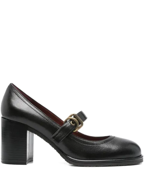 Roberto Festa 75mm buckle-strap block-heel pumps Black ELAINE