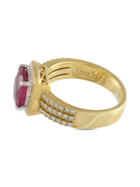 Simon G 18K yellow gold diamond and rubellite ring Gold SI10071025