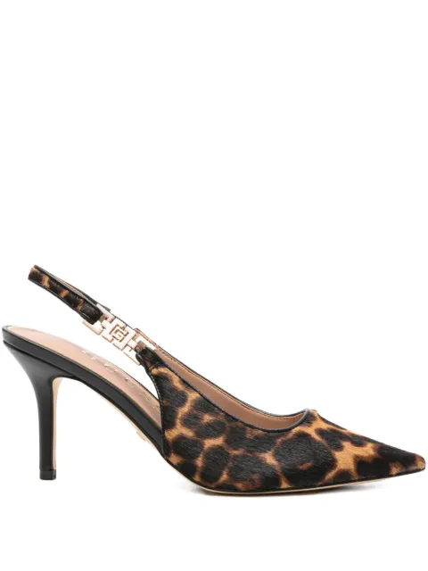 GUESS USA 85mm slingback leopard pumps Brown FLTNSHLEP05