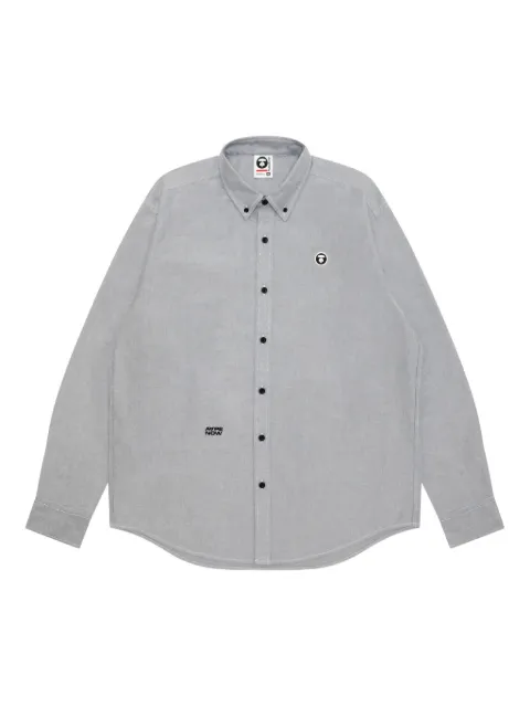 AAPE BY *A BATHING APE® logo-embroidered button-down shirt Grey AST8539XXP