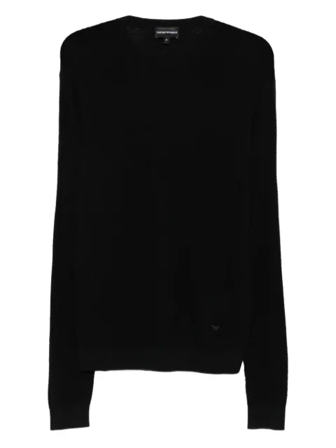 Emporio Armani textured wool sweater Black EM002196AF13851