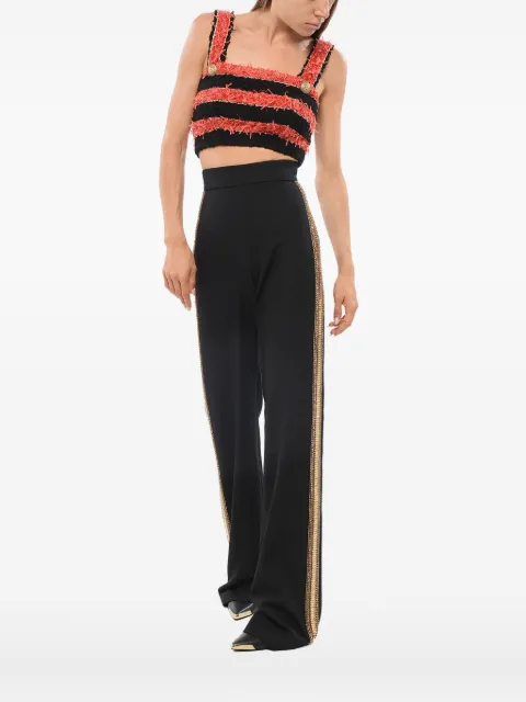 Balmain striped-pattern tweed top Black AF4AA001KE04