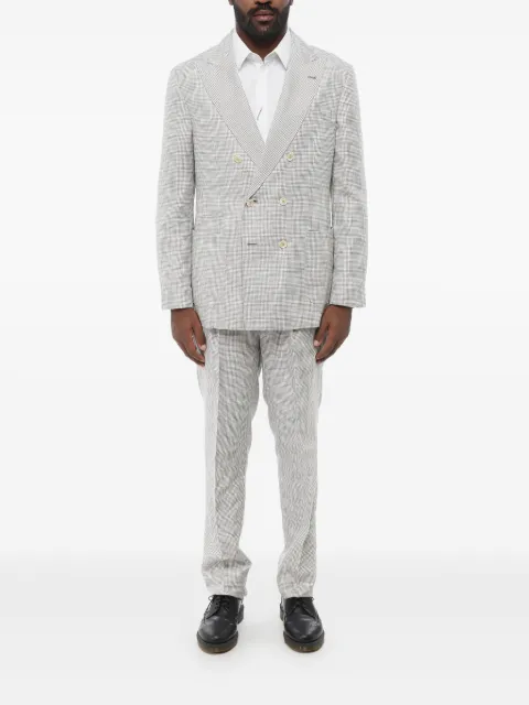 Brunello Cucinelli houndstooth double-breasted suit Grey MS486LDBHTS486C091