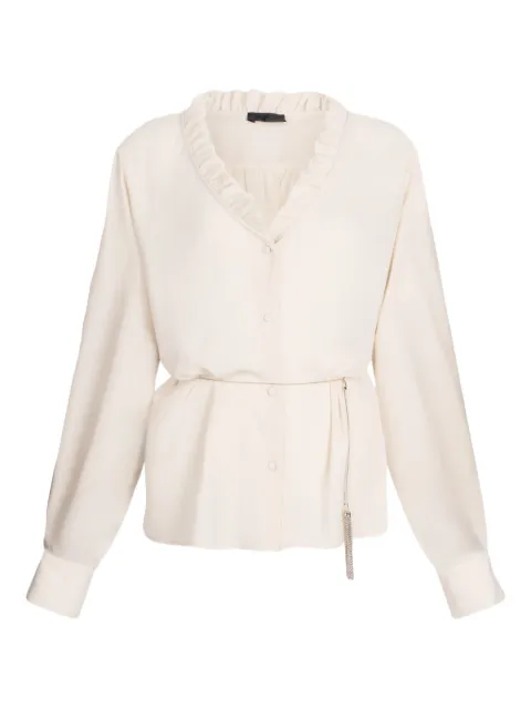 LIU JO Better ruffled georgette shirt Neutrals CF5250TS869
