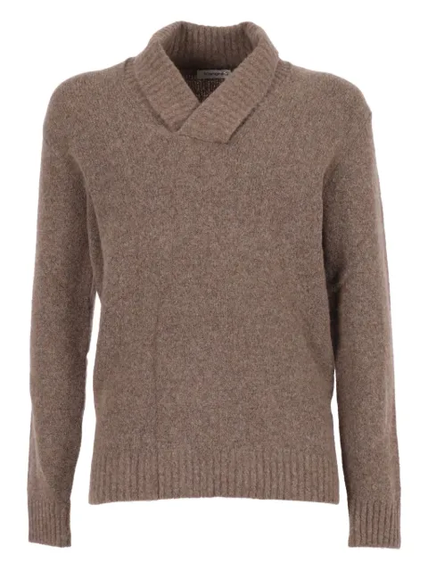 Kangra shawl-collar wool-cashmere blend sweater Brown 220302