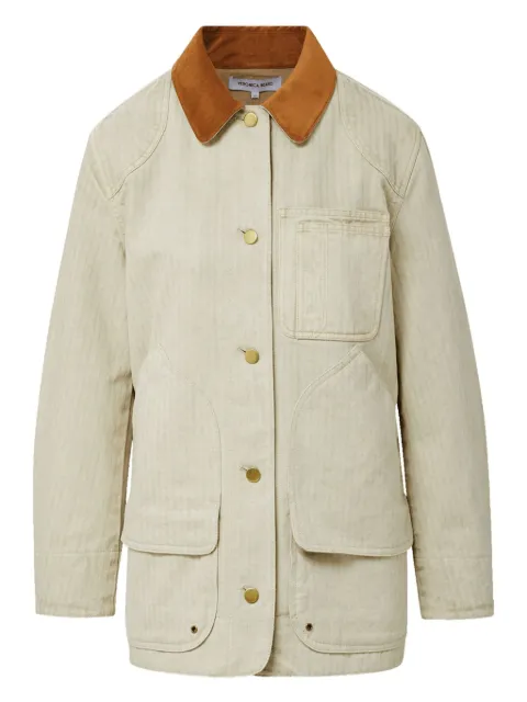 Veronica Beard corduroy-collar jacket Neutrals 2507T1611364