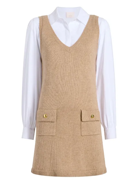 Cinq A Sept Vivianne pocket V-neck mini dress Neutrals ZK11872909ZCCWT