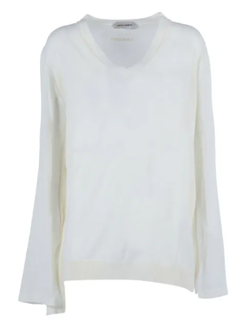 Alberta Ferretti V-neck long-sleeve sweater White 9156606