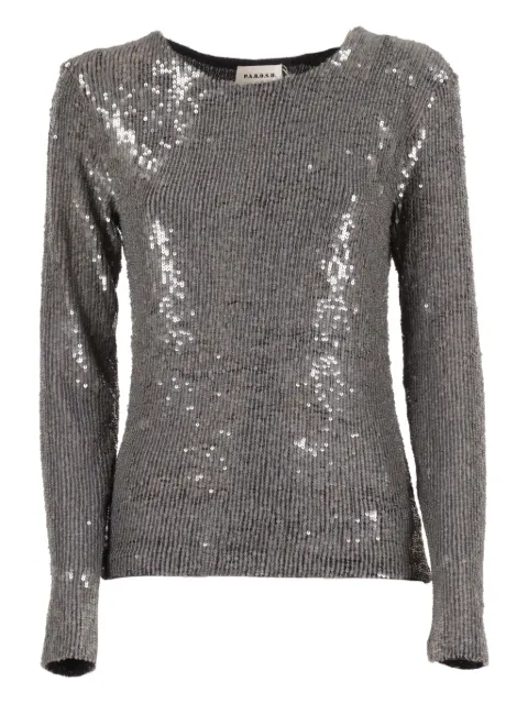 P.A.R.O.S.H. sequin-embellished long-sleeve t-shirt Grey GONG25D311677