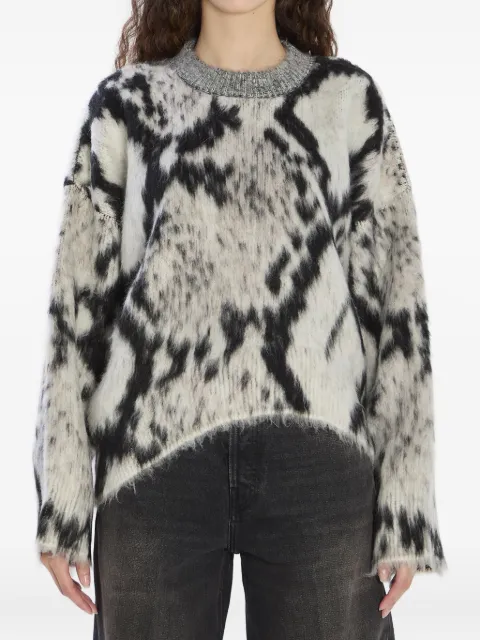 The Attico python-print ribbed sweater Black 251WCK0012403AA