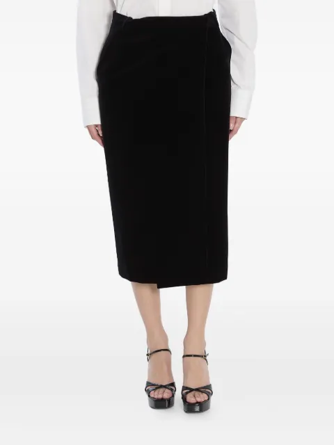 Saint Laurent velvet midi skirt Black 826769Y580T