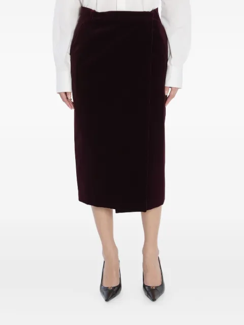 Saint Laurent velvet midi skirt Red 826769Y615W