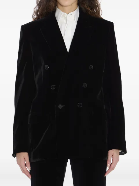 Saint Laurent Cassandre double-breasted velvet jacket 842990Y525R