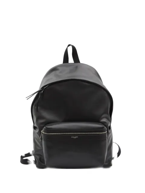 Saint Laurent embossed-logo leather backpack Black 534967AAE8M