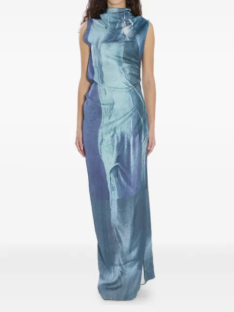 Jean Paul Gaultier geometric-print maxi dress Blue 2503WDR034W020P