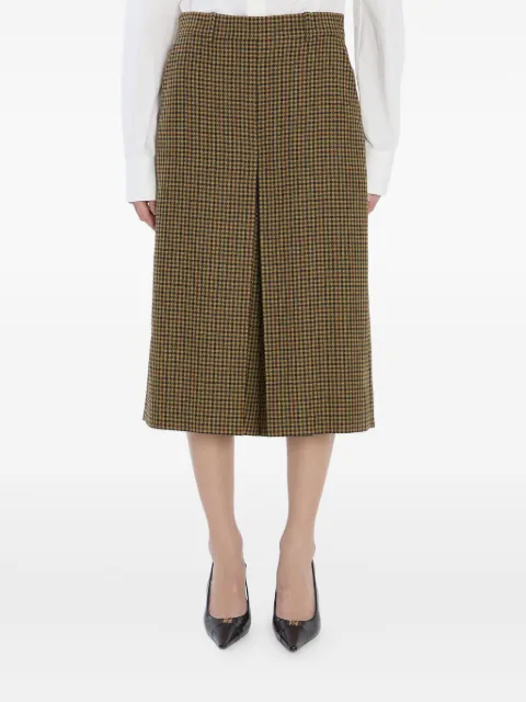 Saint Laurent plaid-pattern cropped trousers Brown 831073Y1M75