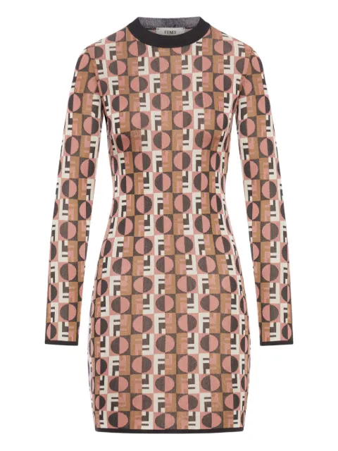 FENDI Optical geometric day dress Pink FZDD92AYLV