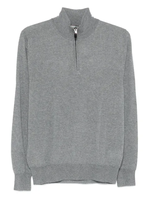 Canali zip-neck wool sweater Grey C0015MK01149