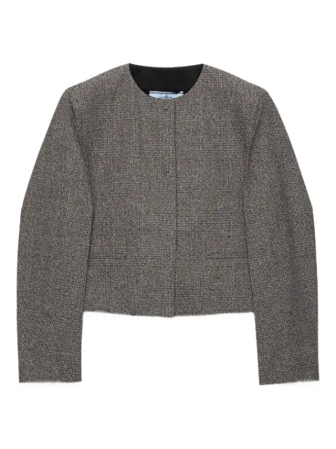 Prada single-breasted Princes of Wales mouliné jacket Grey P568PSOOO15K5