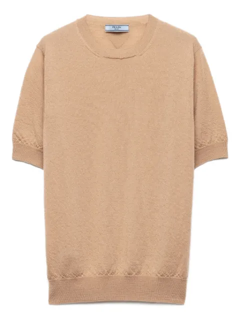 Prada short-sleeved cashmere sweater Neutrals P24D2QSAEO17O0